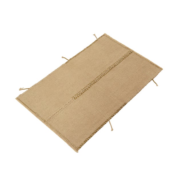 Handwoven in wool, a gift-sized 3x4 Kilim from an innovative new contemporary flat weave collection by Rug & Kilim. On the...