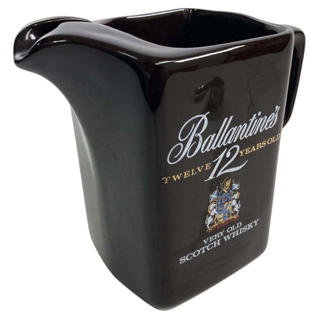 Vintage Black Barware Water Pitcher for Ballantine's 1980's For Sale - Image 4 of 10
