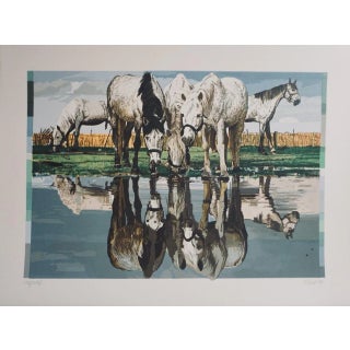 Limited Edition Fran Bull Silkscreen, Horses of the Camargue For Sale