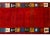 A gorgeous mid-20th century Persian Gabbeh rug with a bold abrash crimson field surrounded by myriad squares with stylized...