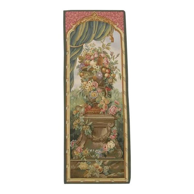 19th Century Vintage Tapestry Depicting a Royal Vase For Sale - Image 5 of 9