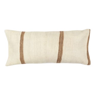14"x28" Vintage Kilim Lumbar Pillow Cover. Hemp Throw Pillow Cover. Lace Pillow For Sale