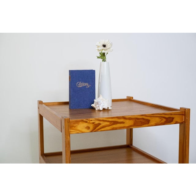 Vintage Teak 2-Tier Tea Trolley with Wheels For Sale - Image 5 of 7