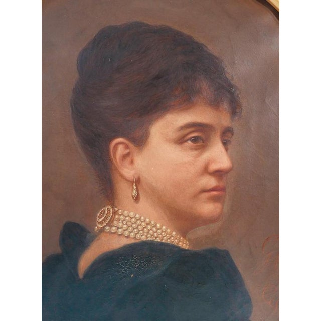 C. Ghirardi, Portrait of a Woman, Oil on Canvas, 1891 For Sale - Image 9 of 14