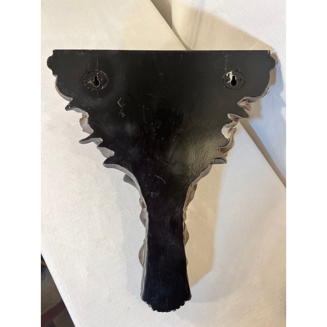 Vintage Shabby Chic French Grey Wall Bracket With Gilded Rose Bouquet Design For Sale - Image 10 of 11