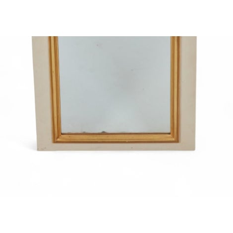 Gustavian Style Louis XV Giltwood Grey Painted Trumeau Mirror