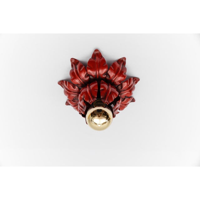 Metal Red Florentine Ceiling Lamp from Kögl, Germany, 1960s For Sale - Image 7 of 16