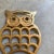 1970s Brass Owl Trivets- a Pair For Sale - Image 4 of 9