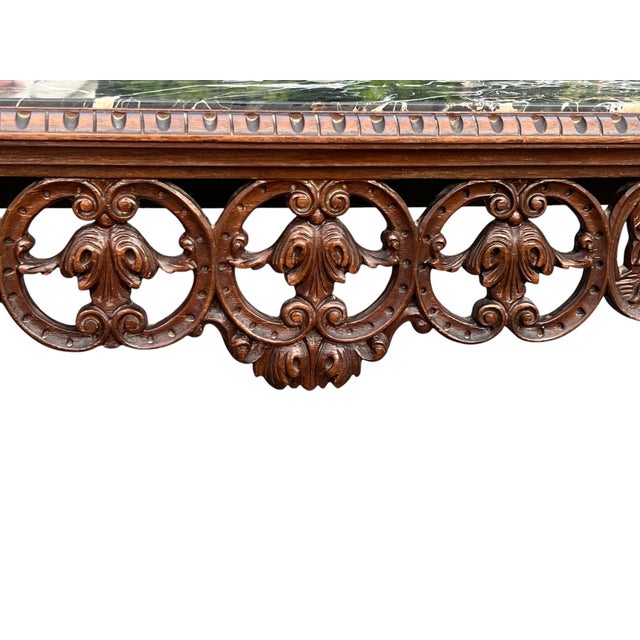 Stone Early 20th Century Jacobean Style Marble Top Console Table For Sale - Image 7 of 16