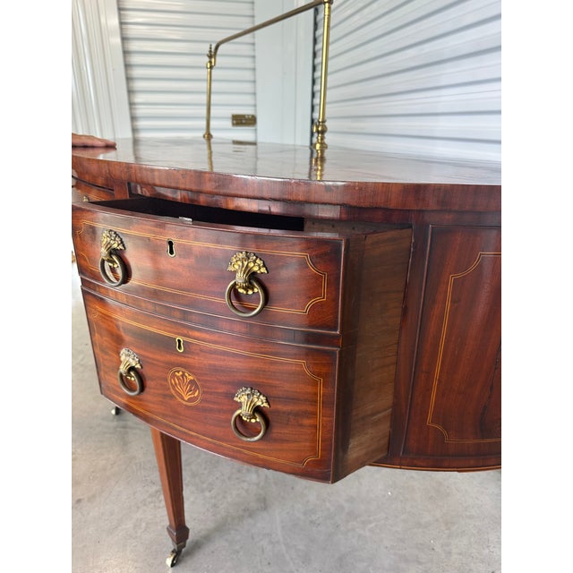 English 18th Century George III Mahogany Demi-Lune Sideboard Circa 1790. For Sale - Image 9 of 14