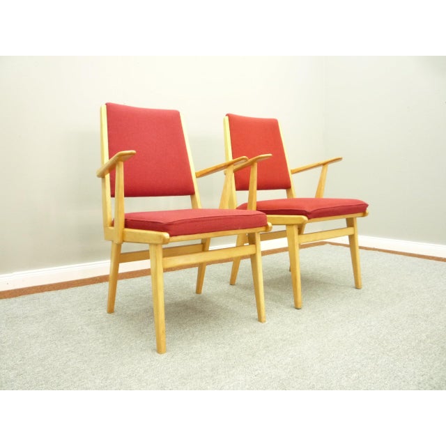 Set of Mid-Century Beech Armchairs, 1962 For Sale - Image 9 of 9