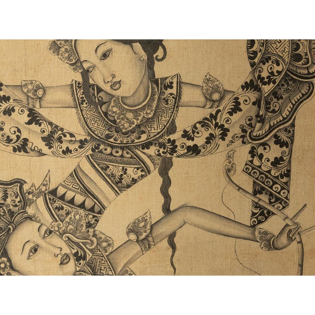 Ink Drawing in Batuan Style by Made Suwedja, 44cm x 66cm high-quality craftsmanshipHand-painted unique piece from Batuan,...