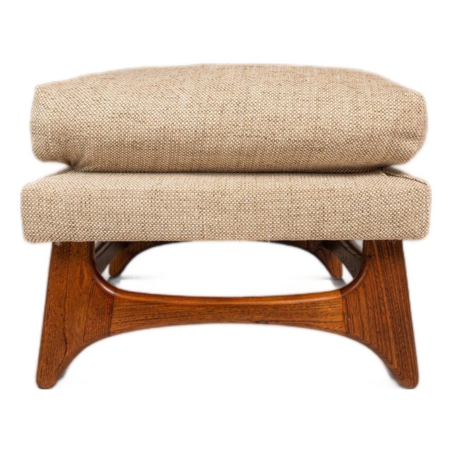 Restored Mid-Century Modern Ottoman / Footstool in Oak in the Manner of Adrian Pearsall, Usa, C. 1960s For Sale