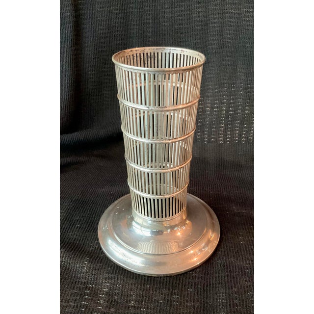 Early 20th Century Art Deco Sterling Silver Filagree & Cut Glass Tall Vase For Sale In San Diego - Image 6 of 10