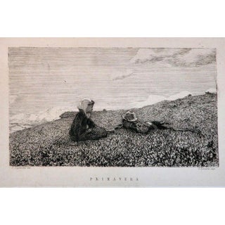 Spring - Original Etching by Telemaco Signorini - 1873 1873 For Sale