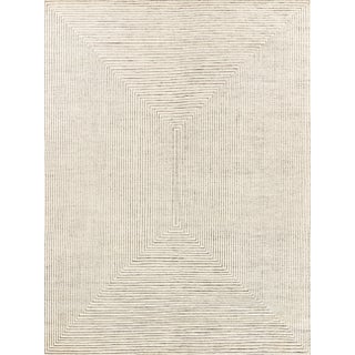 Exquisite Rugs Crescent Hand-Knotted New Zealand Wool Ivory Rug-10'X14' For Sale
