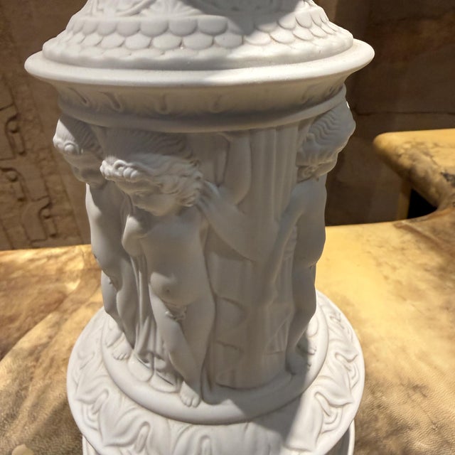 Pair of Dresden Bisque Porcelain Cherub Table Lamps Neoclassical Germany For Sale - Image 12 of 13