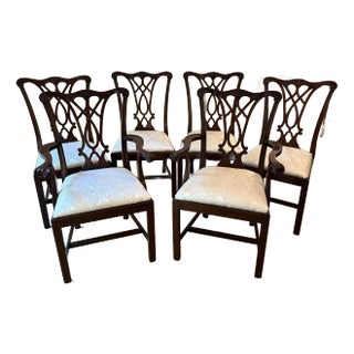 Henkel Harris Chippendale Mahogany Dining Chairs, Set of 6 For Sale