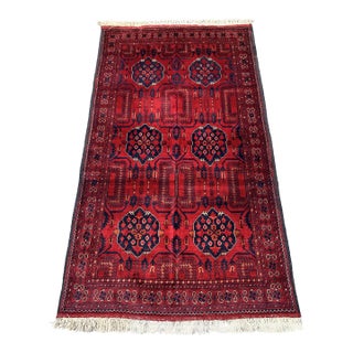 Afghan Khal Mohammadi Biljik Wool Rug, Mazar - 6'1" X 3'5" For Sale