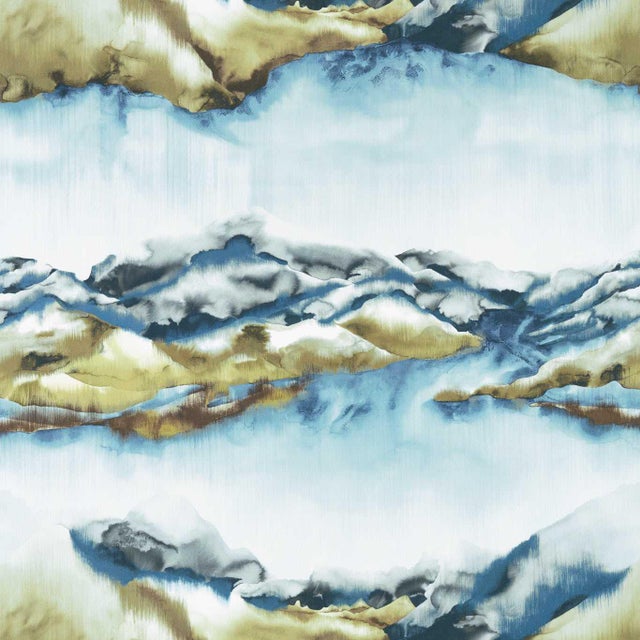 Harlequin Kailani Fabric in Lagoon/Linden - a Sample For Sale