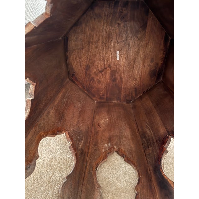 Moroccan-Style Distressed Whitewashed Octagonal Accent Table Description: Beautiful Moroccan-inspired octagonal accent...