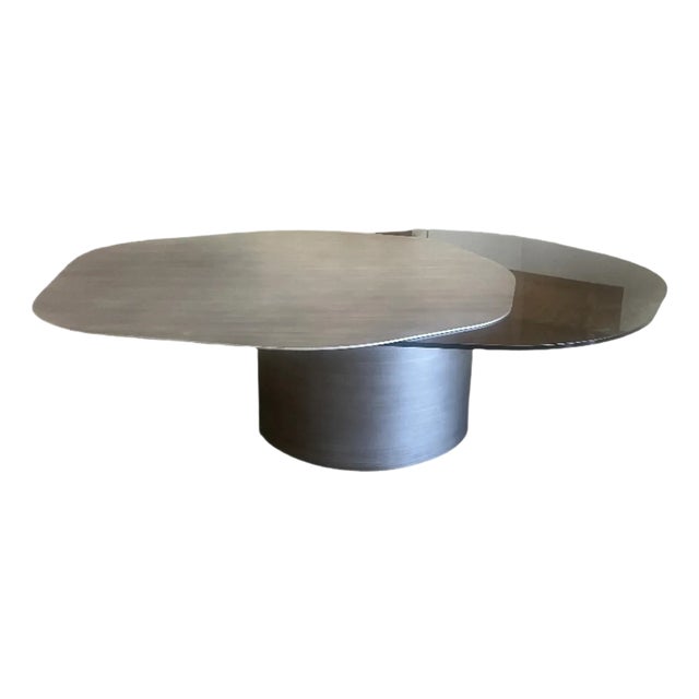 Modern Irregular Kaylee Coffee Table in Matte Silver For Sale