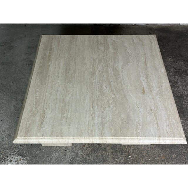 Travertine Coffee Table, 1980s For Sale - Image 4 of 12