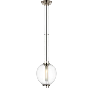 Ray Booth for Visual Comfort Signature Taro 9" Pendant in Antique Nickel with Clear Glass