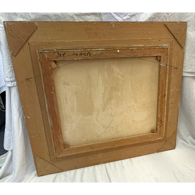 Early 20th Century Original Framed Oil Painting on Canvas 'Seaside Dock' Attributed to Louise Minert Kelly (American 1876-1945) For Sale - Image 14 of 17