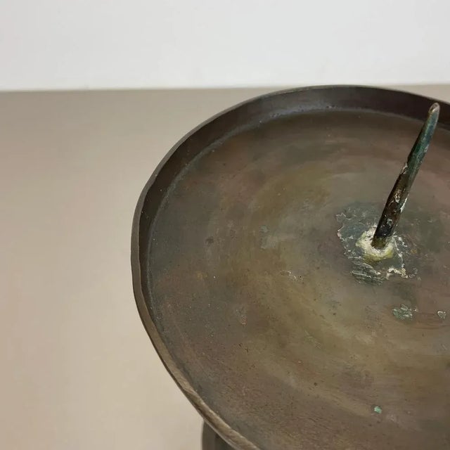 Large Brutalist Bronze Candleholder from Manfred Bergmeister, 1970s For Sale - Image 11 of 18