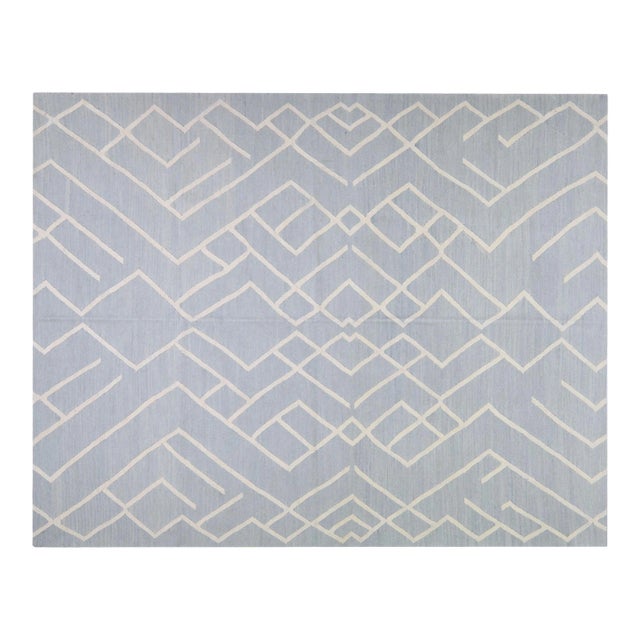 Vintage Moroccan Hand Made Natural Color Organic Wool Modern Kilim,6'9"x8'8" For Sale
