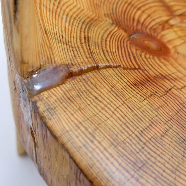 Brown Brutalist Sculptural Wabi-Sabi Style Chair in Oak, 2010s For Sale - Image 8 of 16