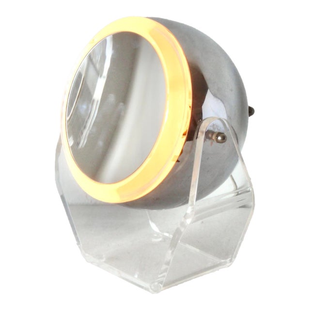 Rialto Nyc Robert Sonneman Style Chrome and Lucite Eyeball Vanity Mirror For Sale