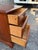 Pair of Vintage Georgian Style Cherry Wood 3 Drawer Nightstands or Bedside Tables For Sale - Image 9 of 14
