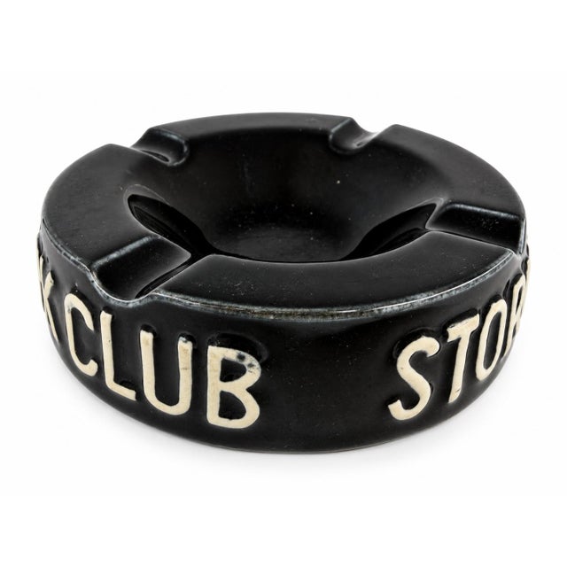 Vintage the Stork Club Nyc Nightclub Black Ceramic Ashtray For Sale - Image 4 of 14