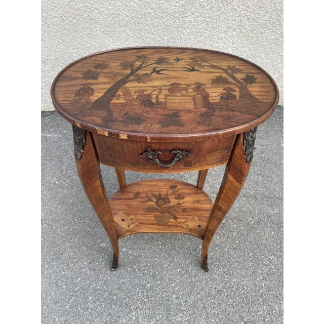 Antique Inlaid Kidney Shaped Table For Sale - Image 4 of 18