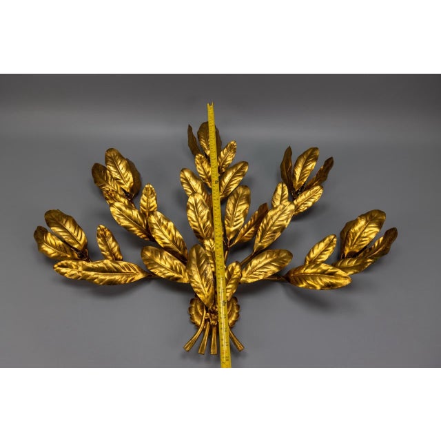 1970s Large Hollywood Regency Gilt Metal Six-Light Sconce by, 1970s For Sale - Image 5 of 18