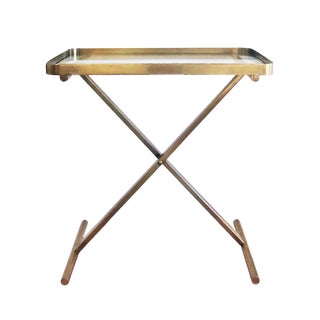 Ralph Lauren Home One Fifth Cross Brass Tray Table Bar Cart For Sale