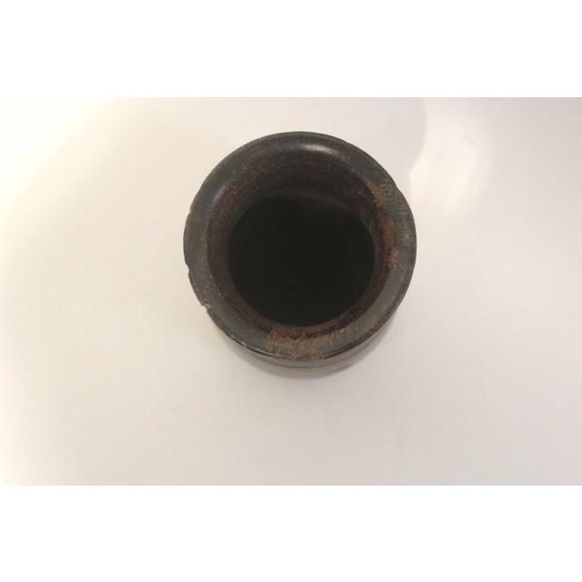 Wood Early 20th Century Primitive Wood Vase With Repair For Sale - Image 7 of 11