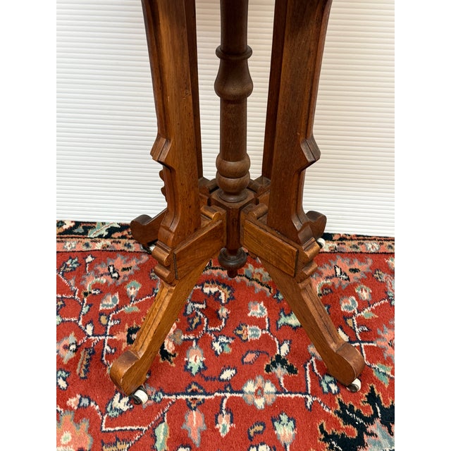 Victorian Eastlake Walnut Wood Parlor Table For Sale In San Francisco - Image 6 of 13
