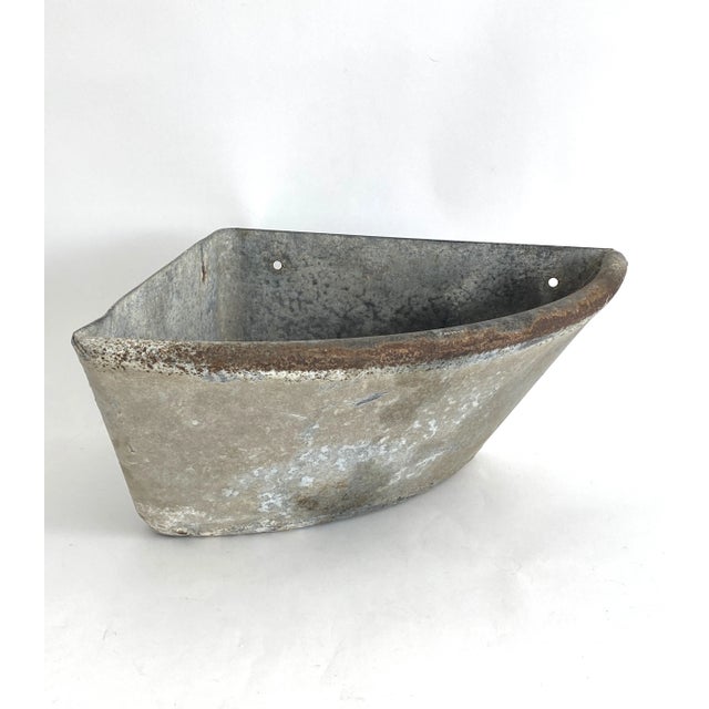 Mid 20th Century Farmhouse Corner Galvanized Feeder Planter For Sale - Image 5 of 9