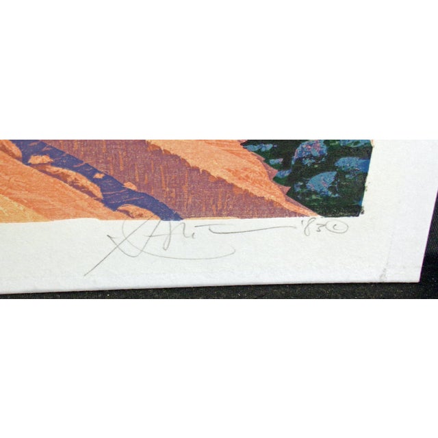 Gordon Mortensen "Lower Oak Creek Canyon" Signed Numbered Woodcut Art 1983 For Sale In Denver - Image 6 of 8