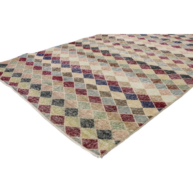 Mid-Century Modern Vintage Turkish Sivas Rug - 04'05 X 09'06 For Sale - Image 3 of 10