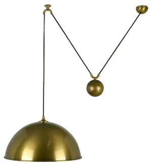 Posa Pendant in Brass with Side Counter Weight attributed to Florian Schulz, 1960s