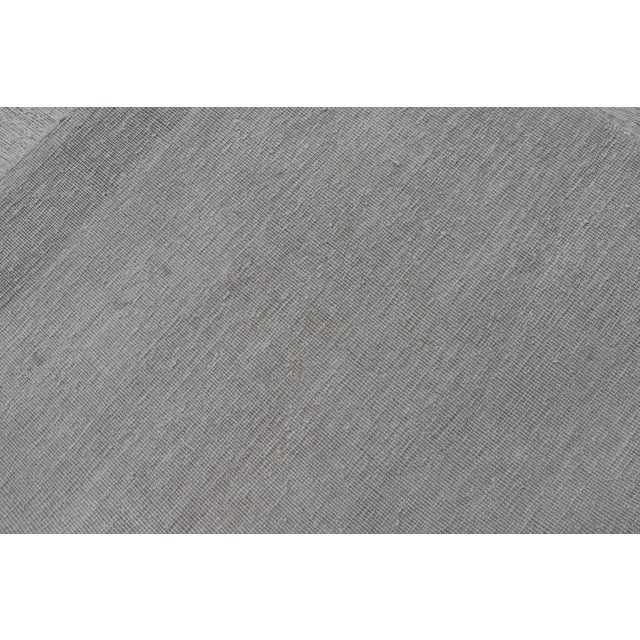 Reversible Large Modern Thick Flat Weave Rug in Minimalist Design With Khaki & Neutrals For Sale - Image 11 of 12