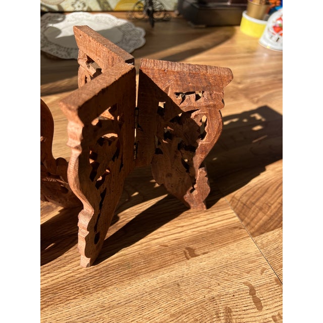 Wood 1970s Pair of Wooden Hand Carved Plant Stands For Sale - Image 7 of 7