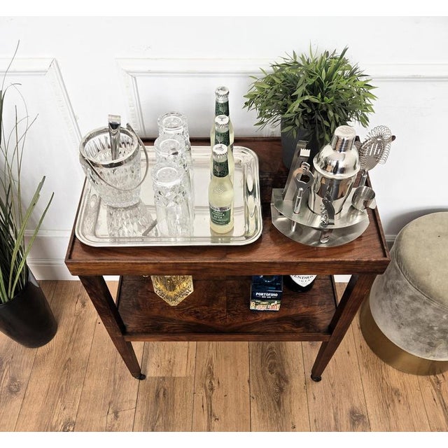 1950s Mid-Century Modern Italian Burl Wood and Brass Dry Bar Cabinet by Paolo Buffa, 1950s For Sale - Image 5 of 10