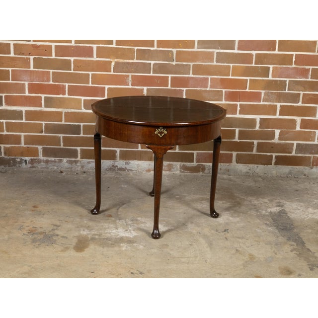 English Georgian Period 1820s Demilune Flip Top Console Table with Compartment For Sale In Atlanta - Image 6 of 12
