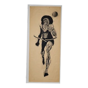 1970s "Agony of Defeat" Thom Shaw Signed Limited Edition Woodcut Print