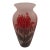 Large Degué French Art Deco Acid-Etched Cameo Glass Vase With Ruby Red Floral Overlay, Circa 1925 For Sale